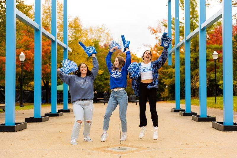 group of students celebrating